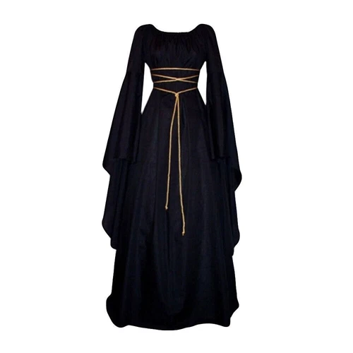 Mujer Disfraz Gótico Victoriano Vestido Largo Renacimiento Medieval Bruja Vestido Elegante - Imagen 8 de 25