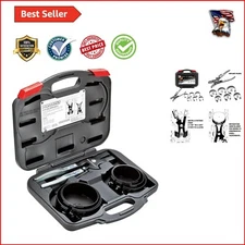 Powerbuilt Heavy-Duty Piston Ring Compressor Tool Set - 7-Piece Kit for Engines