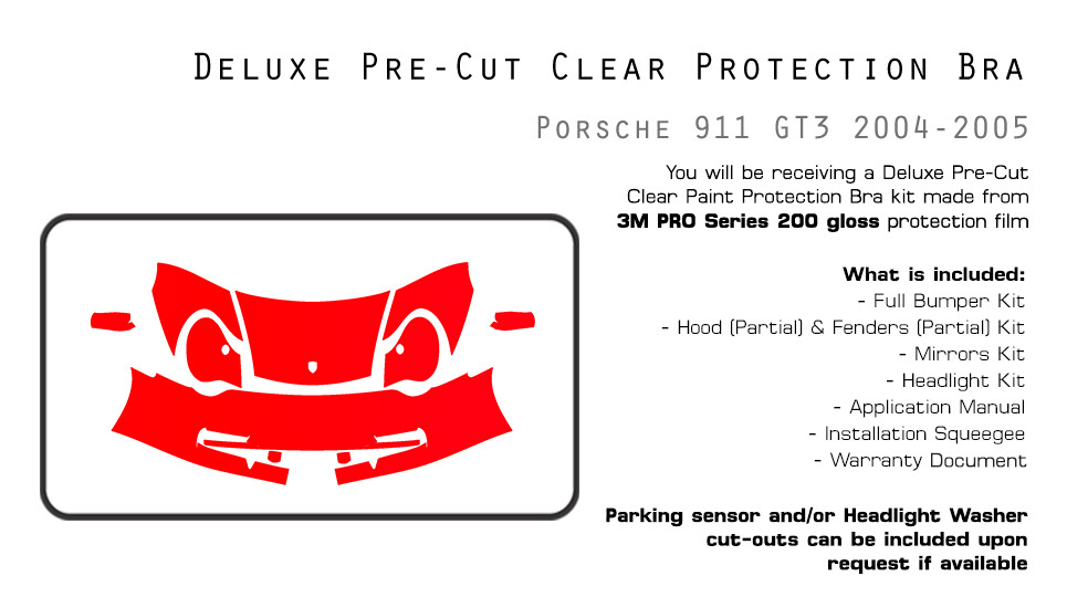 Porsche 911 GT3 2004-2005 Paint protection films Set