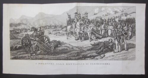 1831 Polacchi alla Battaglia Somosierra acquaforte Vernet Ulani Ułan Napoleone - Foto 1 di 5