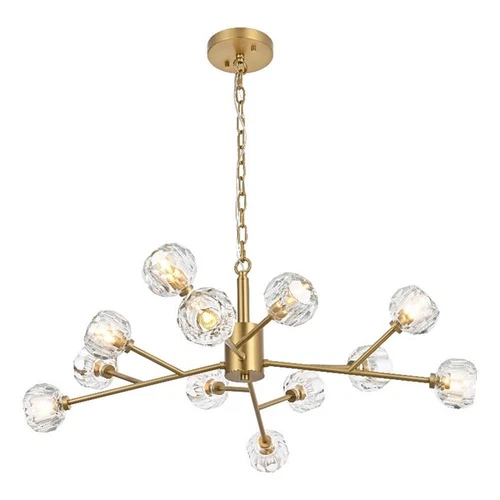 Elegant Lighting Graham 12-Light Modern Crystal/Iron Pendant in Gold - Picture 1 of 8