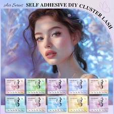 NAGARAKU Pree on Self Adhesive Eyelashes Cluster Lashes 0.07C Curl 10-14mm USA