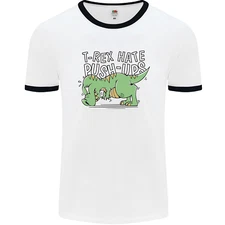 T-Rex Hates Pushups Dinosaur Funny Mens Ringer T-Shirt