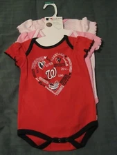 Washington Nationals - Baby Girls 3 Pack Bodysuits - 18 Months - New with Tags