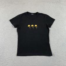 John Galt Short Sleeve Women S Black Embroidery Yellow Flower Cottagecore Summer
