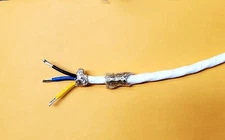 Double Shielded Wire, Mil-Spec PTFE  14 AWG 3 Cond, Shielded, Silver Plated 5 ft