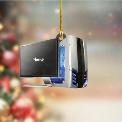 Gaming Computer Christmas Hanging Ornament, Gaming Computer Car Ornament