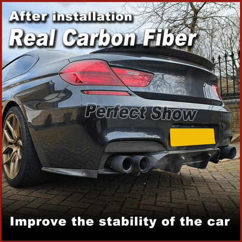 For BMW F06 F12 F13 M6 13-19 Real Carbon Fiber Rear Bumper Diffuser Lip Spoiler - Picture 4 of 16