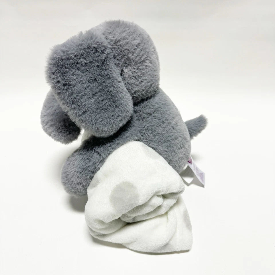 Manta Parents Choice blanca gris lunares con felpa elefante gris juego de juguete Foto 4 de 4