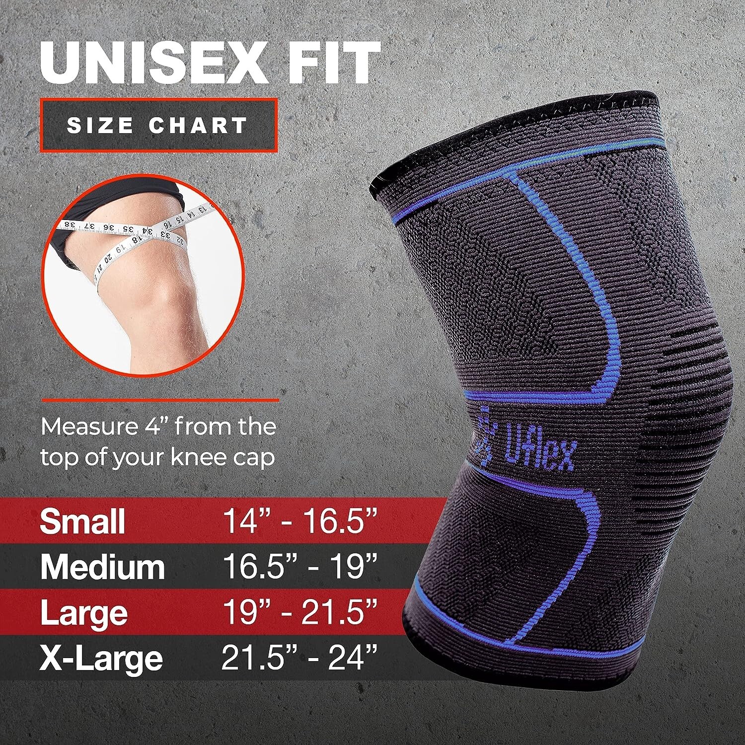 UFLEX Athletics Knee Compression Sleeve Support for Running Jogging