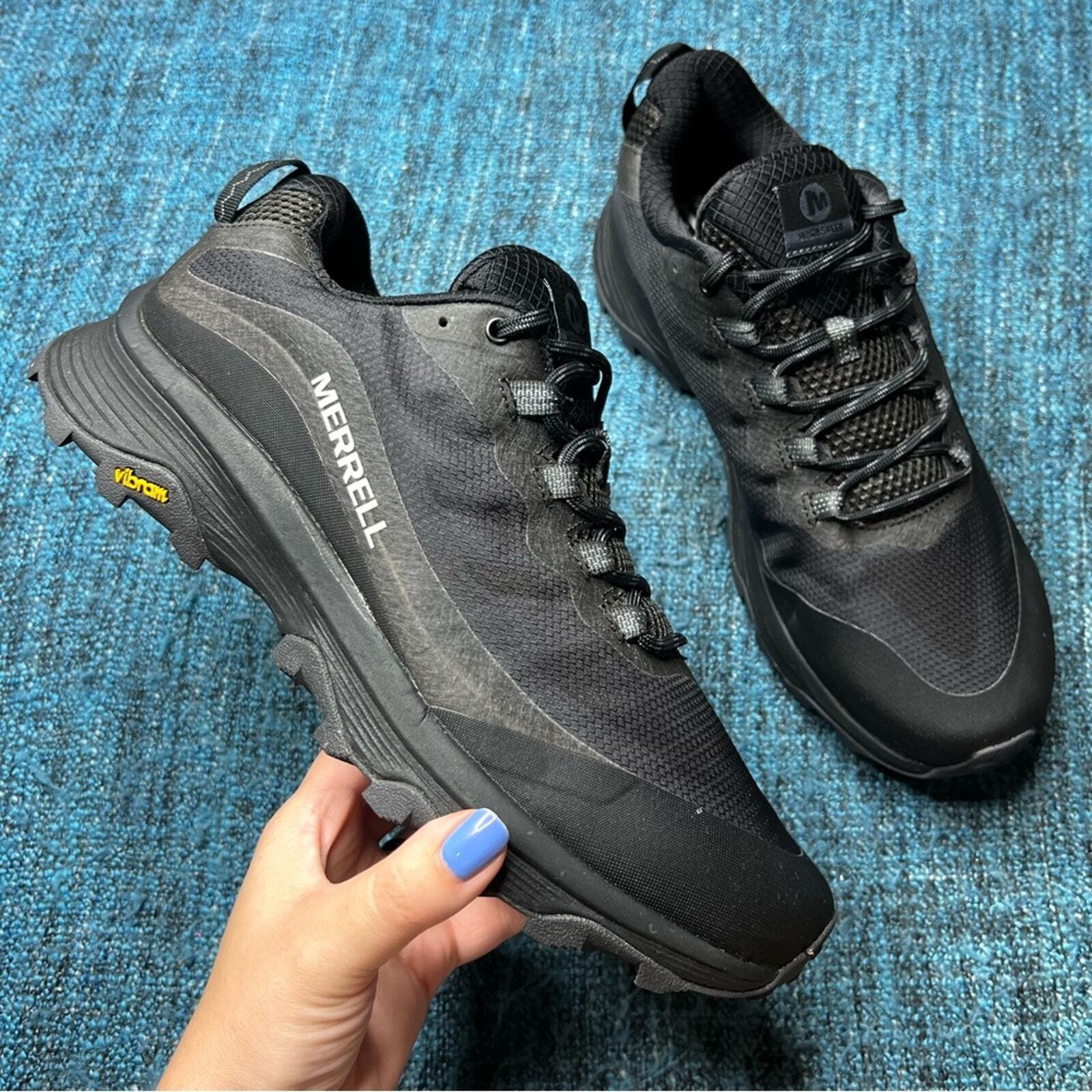 Scarpe da corsa Merrell Moab Speed Trail in asfalto nero suole Vibram donna 11