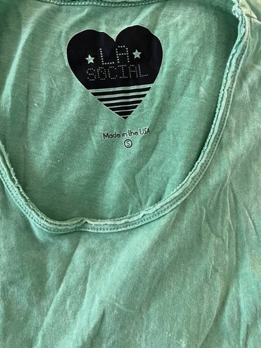 LA Social Kids Hi Lo Tank In Green In Size Small - Picture 2 of 4