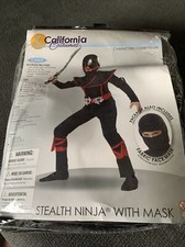 stealth ninja costume kids size large 10-12