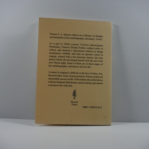Absolutely Frank autobiography Paperback by Frances I. A. Queale VGC True book - Picture 10 of 11