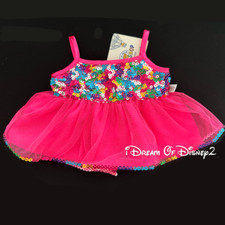 Build-A-Bear NWT PINK RAINBOW SEQUINS DRESS Teddy SPARKLY BLING Party Clothes