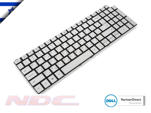 NEW Genuine Dell Inspiron 15/17 HEBREW Backlit Laptop Keyboard Silver - 0HDXVW - Afbeelding 1 van 3