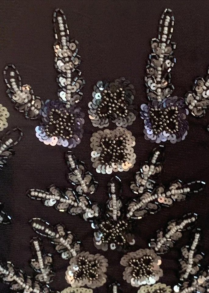 Adrianna Papell Cocktail Dress Beaded Sequins Plum Sleeveless Blouson Size 16 - Image 3 of 4