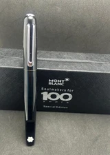 Montblanc M Series Black Body + Silver Clip Magnetic Cap Ballpoint Pen Black Ink