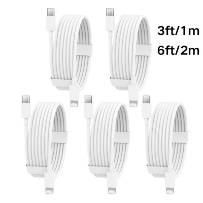 Lor For iPhone 14 13 12 11 Pro XS XR 8 iPad 20W USB Type-C Fast Charger PD Cable