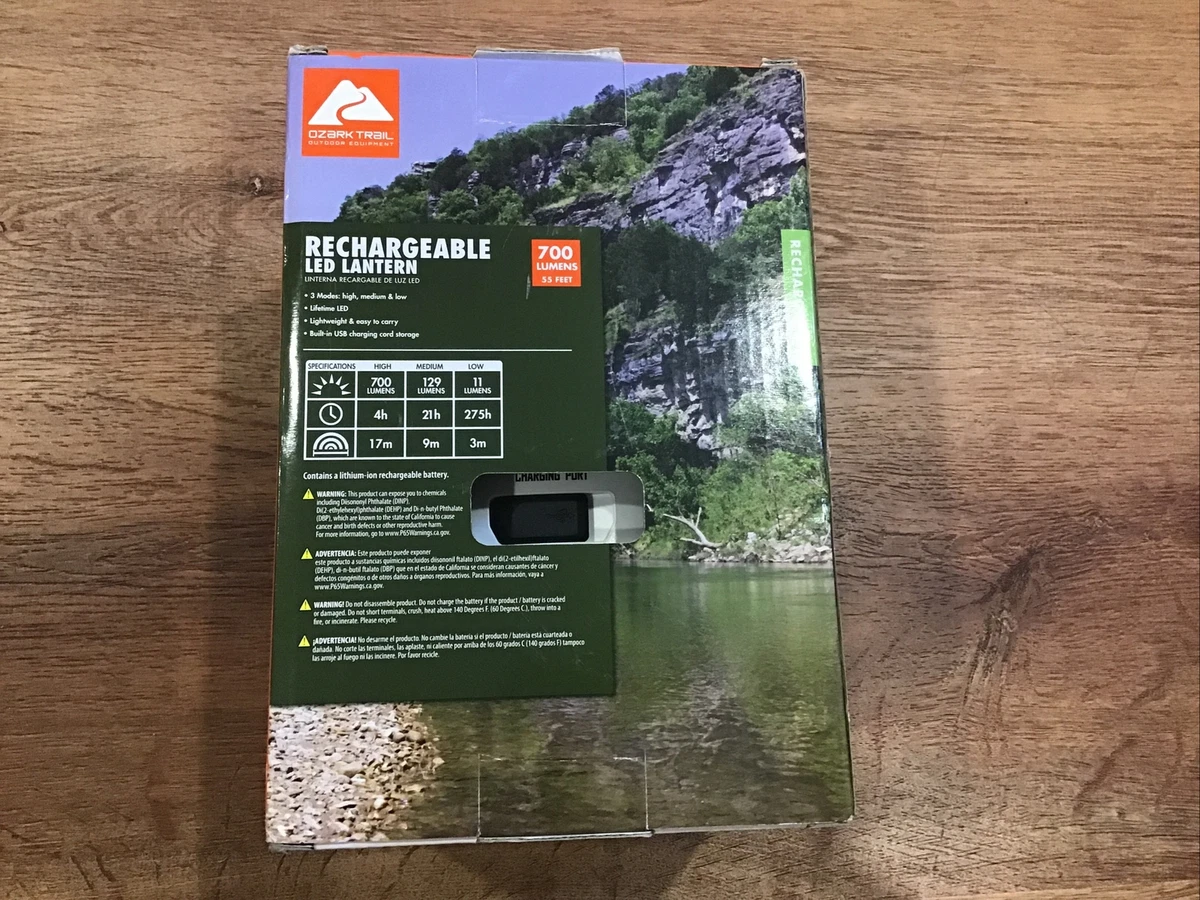 Ozark trail 700 clearance lumen rechargeable camping lantern