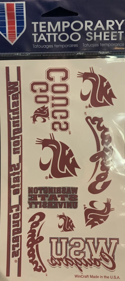 Washington State University Cougars Temporary Tattoo Sheet - Image 2 of 4
