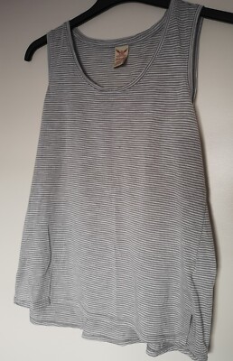 T Shirt Top Trägerhemd Babydoll M Grau Gestreift Von Faded Glory