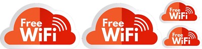 kit aufkleber wifi free wi-fi zone stickers Vitrine orange rot cod129