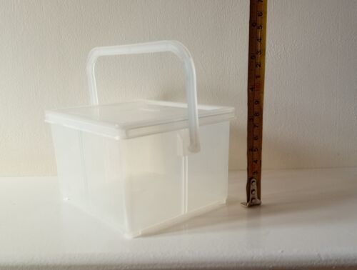 Storage Box with Lid and Handle Plastic Jewellery Screws Tidy Small - Pack of 4 - Picture 10 of 12