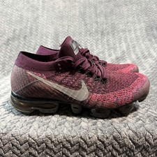 Nike Air Vapormax Flyknit Shoes Womens Size 7 Bordeaux Red Purple Sneakers