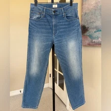 ABLE The High Rise Jeans Women’s Size 27 Blue Denim Straight Cropped Stretch