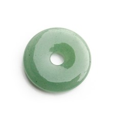 39mm Green Aventurine Stone Donut Pendant, Beading Supply