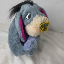 Disney Store 10 Eeyore Plush Stuffed Animal Removable Tail Butterfly On Nose