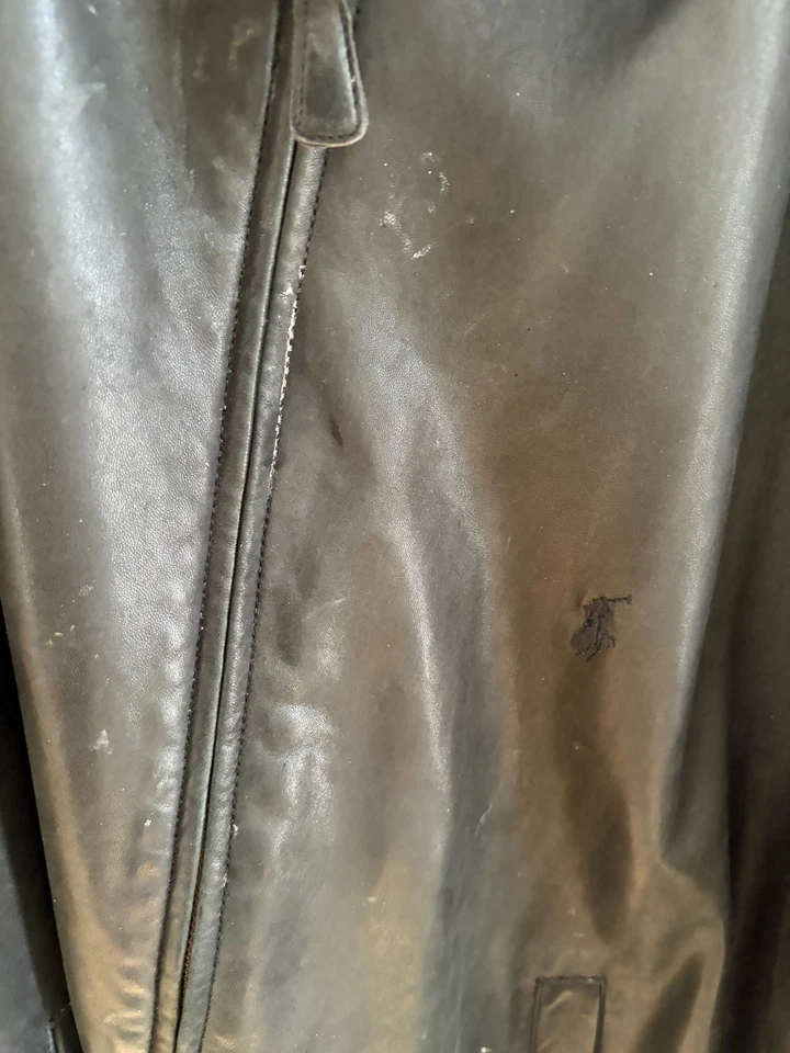 Ralph Lauren Polo Chaqueta de Cuero 3XL Big Bison Marrón Foto 3 de 4