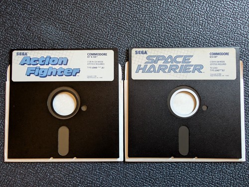 Sega Action Fighter & Space Harrier Commodore 64 Video Game Floppy Disk 1988 - Picture 2 of 17