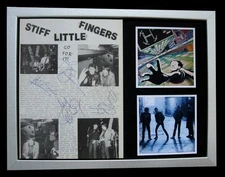 STIFF LITTLE FINGERS+SLF+SIGNED+FRAMED+GO FOR IT=100% GENUINE+FAST GLOBAL SHIP