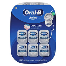 Oral-B Glide Floss 6 Pack Advanced Bacteria Defense Deep Cleans Micro-Textured
