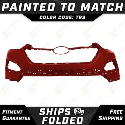 NEW Painted *TR3 - Red* Front Upper Bumper Cover for 2013-2016 Hyundai Santa Fe
