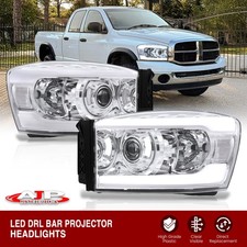 Chrome Led Drl Projector Head Lights Assembly Lamps For 2006-2009 Dodge Ram 1500 Chrome Led Drl Projector Head Lights Assembly Lamps For 2006-2009 Dodge Ram 1500