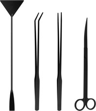 Aquarium Aquascape Tools Kit - 4 in 1 Terrarium Decor Supplies with Long Tweezer