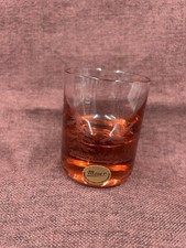 Moser Czech Cranberry Glass Etched Tumbler