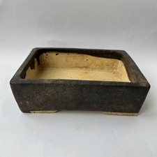 Black Bonsai Pot Japanese Art Shape Miniature Tree Container 17 x 14.5 x 5 cm