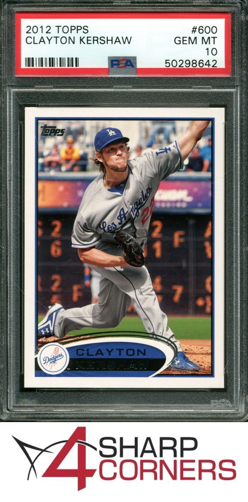 2012 TOPPS #600 CLAYTON KERSHAW DODGERS PSA 10