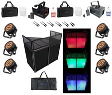  6 American DJ 18P HEX IP Outdoor LED DMX Par Lights Hazer Fogger Bags Cables