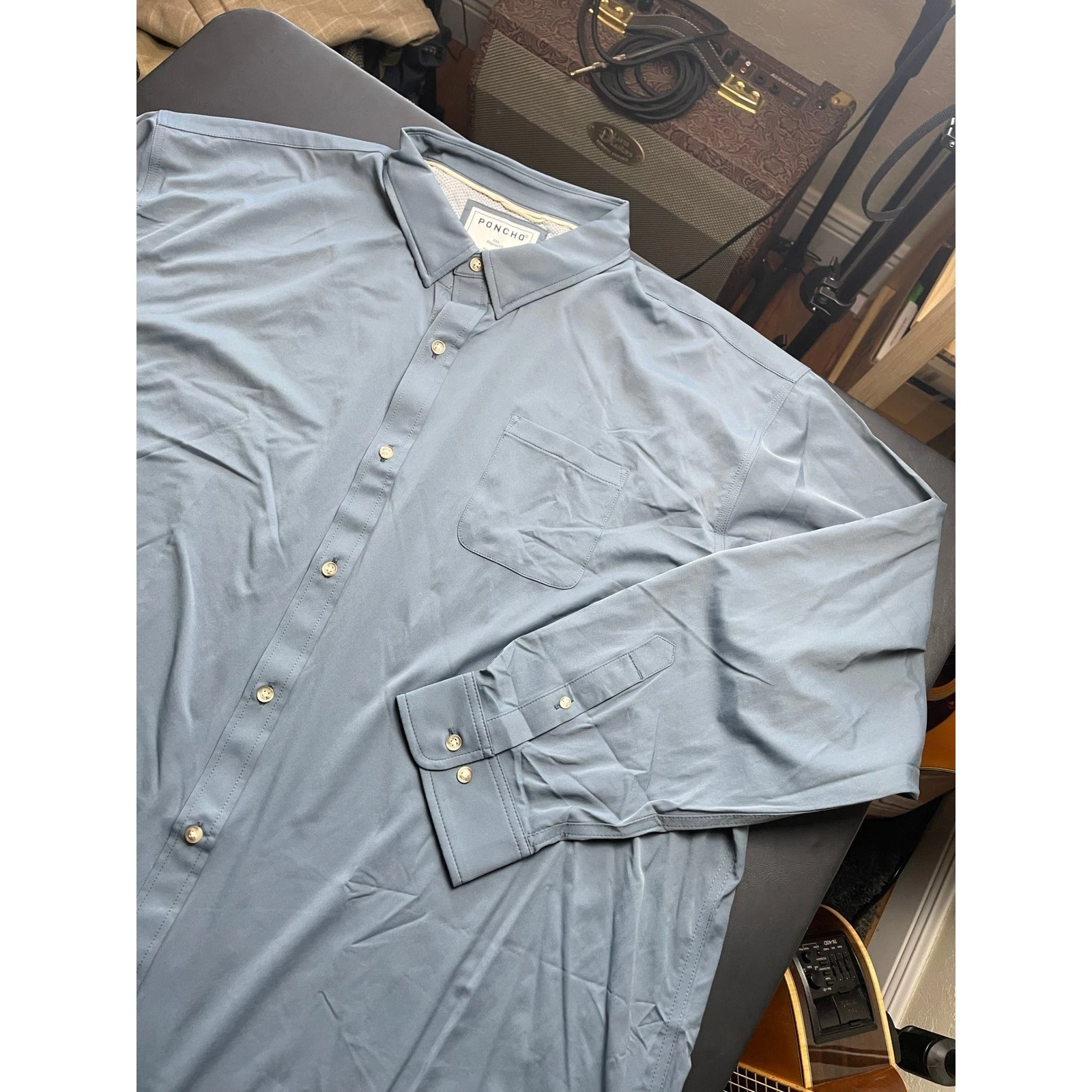 Poncho Mens 3XL Long Sleeve Slate Blue Regular Fit Stretch Shirt
Opens in a new window or tab
