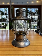 Santa Fe Railway Lantern Original Cast Logo Globe! Adams & Westlake Bell Bottom 