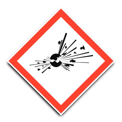 Explosionsgefährlich, Gefahrensymbol: UN/GHS-Gefahrenpiktogramm