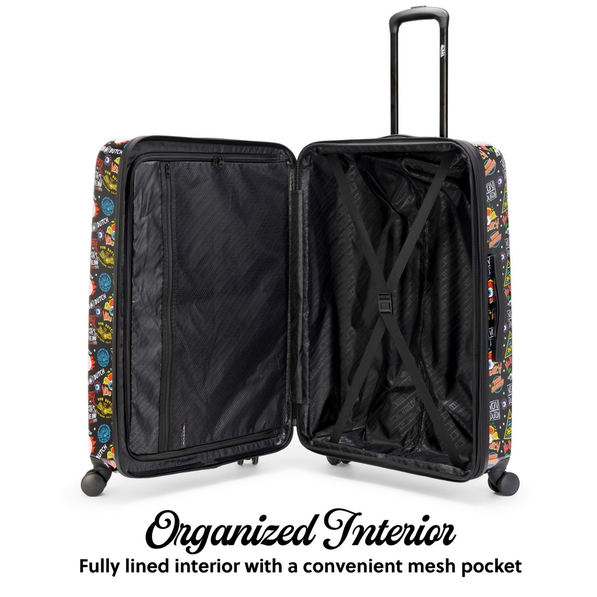 Von Dutch Jax Black 3-Piece Expandable Hardside Spinner Luggage