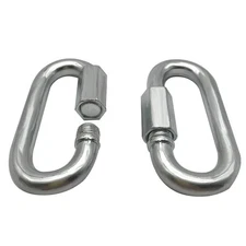 Threaded Quick Link Trailer Safety Chain Hook Carabiner Clip, 3/8-Inch Diamet...