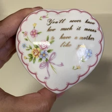 Vintage 1984 Lefton China Trinket Box - Mother Like You  porcelain hand painted