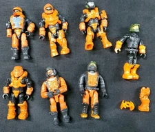 HALO MEGA BLOKS ORANGE UNSC SPARTAN MARK IV MINI FIGURE LOT & Parts 